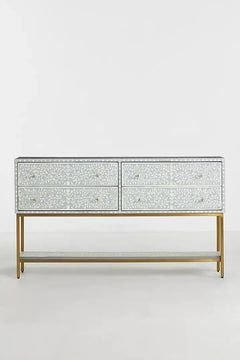 Jodha furniture vine inlay entry way console      by Ashborn Furniture